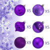 Picture of KI Store Purple Christmas Balls 34pcs 2.36-Inch Christmas Tree Decoration Ornaments for Halloween Xmas Tree Holiday Wreath Garland Decor Ornaments Hooks Included