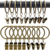 Picture of AMZSEVEN 90 Pack Curtain Rings with Clips, Drapery Clips with Rings, Hangers Drapes Rings 1.26 Inch Interior Diameter, Fits up to 1 Inch Curtain Rod, Vintage Bronze
