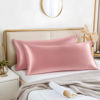 Picture of BEDELITE Body Pillow Cover Satin Pillowcase for Hair and Skin, Super Soft and Cooling Body Pillow Pillowcase 2 Pack, Breathable Silky Full Long Pillow Case Cover(20"x54" Body Size, Rose Pink)
