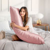 Picture of BEDELITE Body Pillow Cover Satin Pillowcase for Hair and Skin, Super Soft and Cooling Body Pillow Pillowcase 2 Pack, Breathable Silky Full Long Pillow Case Cover(20"x54" Body Size, Rose Pink)