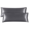 Picture of BEDELITE Body Pillow Cover Satin Pillowcase for Hair and Skin, Super Soft and Cooling Body Pillow Pillowcase 2 Pack, Breathable Silky Full Long Pillow Case Cover(20"x54" Body Size, Dark Grey)
