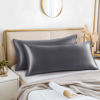 Picture of BEDELITE Body Pillow Cover Satin Pillowcase for Hair and Skin, Super Soft and Cooling Body Pillow Pillowcase 2 Pack, Breathable Silky Full Long Pillow Case Cover(20"x54" Body Size, Dark Grey)