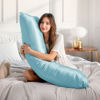 Picture of BEDELITE Body Pillow Cover Satin Pillowcase for Hair and Skin, Super Soft and Cooling Body Pillow Pillowcase 2 Pack, Breathable Silky Full Long Pillow Case Cover(20"x54" Body Size, Blue)