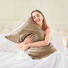 Picture of BEDELITE Satin Pillowcase for Hair and Skin, Super Soft and Cooling Similar to Silk Pillow Cases 2 Pack with Envelope Closure, Gift for Women Men(20"x36" King Size, Tawny Brown)