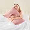 Picture of BEDELITE Satin Pillowcase for Hair and Skin, Super Soft and Cooling Similar to Silk Pillow Cases 2 Pack with Envelope Closure, Gift for Women Men(20"x40" King Size, Rose Pink)
