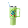 Picture of Silver Buffalo Powerpuff Girls Girl Power Groovy Retro Featuring Blossom, Bubbles, and Buttercup Stainless Steel Tumbler with Handle and Straw, Fits in Standard Cup Holder, 40 Ounces