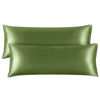 Picture of BEDELITE Body Pillow Cover Satin Pillowcase for Hair and Skin, Super Soft and Cooling Body Pillow Pillowcase 2 Pack, Breathable Silky Full Long Pillow Case Cover(20"x54" Body Size, Cedar Green)