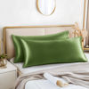 Picture of BEDELITE Body Pillow Cover Satin Pillowcase for Hair and Skin, Super Soft and Cooling Body Pillow Pillowcase 2 Pack, Breathable Silky Full Long Pillow Case Cover(20"x54" Body Size, Cedar Green)