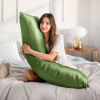 Picture of BEDELITE Body Pillow Cover Satin Pillowcase for Hair and Skin, Super Soft and Cooling Body Pillow Pillowcase 2 Pack, Breathable Silky Full Long Pillow Case Cover(20"x54" Body Size, Cedar Green)