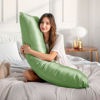 Picture of BEDELITE Body Pillow Cover Satin Pillowcase for Hair and Skin, Super Soft and Cooling Body Pillow Pillowcase 2 Pack, Breathable Silky Full Long Pillow Case Cover(20"x54" Body Size, Sage Green)