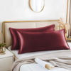 Picture of BEDELITE Body Pillow Cover Satin Pillowcase for Hair and Skin, Super Soft and Cooling Body Pillow Pillowcase 2 Pack, Breathable Silky Full Long Pillow Case Cover(20"x54" Body Size, Burgundy)
