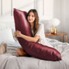 Picture of BEDELITE Body Pillow Cover Satin Pillowcase for Hair and Skin, Super Soft and Cooling Body Pillow Pillowcase 2 Pack, Breathable Silky Full Long Pillow Case Cover(20"x54" Body Size, Burgundy)