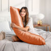 Picture of BEDELITE Body Pillow Cover Satin Pillowcase for Hair and Skin, Super Soft and Cooling Body Pillow Pillowcase 2 Pack, Breathable Silky Full Long Pillow Case Cover(20"x54" Body Size, Burnt Orange)