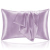 Picture of BEDELITE Satin Pillowcase for Hair and Skin, Super Soft and Cooling Similar to Silk Pillow Cases 2 Pack with Envelope Closure, Gift for Women Men(20"x36" King Size, Lavender)