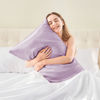 Picture of BEDELITE Satin Pillowcase for Hair and Skin, Super Soft and Cooling Similar to Silk Pillow Cases 2 Pack with Envelope Closure, Gift for Women Men(20"x36" King Size, Lavender)