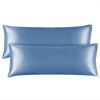 Picture of BEDELITE Body Pillow Cover Satin Pillowcase for Hair and Skin, Super Soft and Cooling Body Pillow Pillowcase 2 Pack, Breathable Silky Full Long Pillow Case Cover(20"x54" Body Size, Airy Blue)