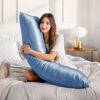 Picture of BEDELITE Body Pillow Cover Satin Pillowcase for Hair and Skin, Super Soft and Cooling Body Pillow Pillowcase 2 Pack, Breathable Silky Full Long Pillow Case Cover(20"x54" Body Size, Airy Blue)