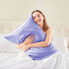 Picture of BEDELITE Satin Pillowcase for Hair and Skin, Super Soft and Cooling Similar to Silk Pillow Cases 2 Pack with Envelope Closure, Gift for Women Men(20"x40" King Size, Lilac)