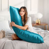 Picture of BEDELITE Body Pillow Cover Satin Pillowcase for Hair and Skin, Super Soft and Cooling Body Pillow Pillowcase 2 Pack, Breathable Silky Full Long Pillow Case Cover(20"x54" Body Size, Teal)
