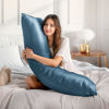 Picture of BEDELITE Body Pillow Cover Satin Pillowcase for Hair and Skin, Super Soft and Cooling Body Pillow Pillowcase 2 Pack, Breathable Silky Full Long Pillow Case Cover(20"x54" Body Size, Bluesteel)
