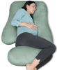 Picture of MOON PARK Pregnancy Pillows for Sleeping - U Shaped Full Body Maternity Pillow with Removable Cover - Support for Back, Legs, Belly, HIPS - 57 Inch Pregnancy Pillow for Women - Green