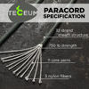 Picture of TECEUM Paracord 550 (750) Dark Grey - 50 ft - 4mm - 100% Nylon Strong Tactical MIL-SPEC Parachute Cord - Survival Rope Emergency para Cord 11 Strands Core EDC Camping Hiking Military Gear 030a n2