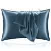 Picture of BEDELITE Satin Pillowcase for Hair and Skin, Super Soft and Cooling Similar to Silk Pillow Cases 2 Pack with Envelope Closure, Gift for Women Men(20"x40" King Size, Bluesteel)