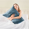 Picture of BEDELITE Satin Pillowcase for Hair and Skin, Super Soft and Cooling Similar to Silk Pillow Cases 2 Pack with Envelope Closure, Gift for Women Men(20"x40" King Size, Bluesteel)