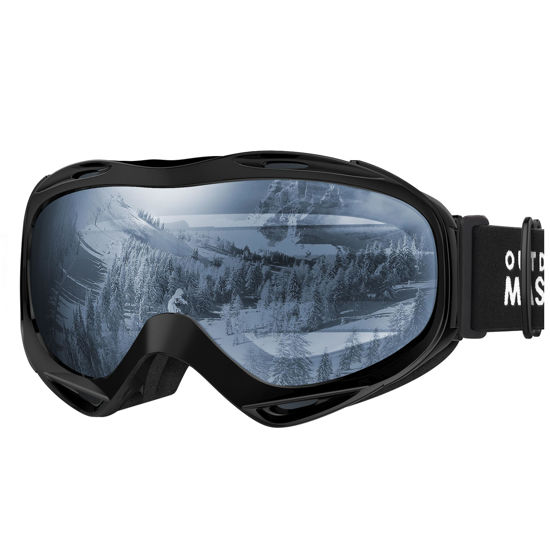 Picture of OutdoorMaster OTG Ski Goggles - Over Glasses Ski/Snowboard Goggles for Men, Women & Youth - 100% UV Protection (Black Frame + VLT 42% Polarized Blue Lens)