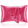 Picture of BEDELITE Satin Pillowcase for Hair and Skin, Super Soft and Cooling Similar to Silk Pillow Cases 2 Pack with Envelope Closure, Gift for Women Men(20"x40" King Size, Hot Pink)