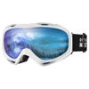 Picture of OutdoorMaster OTG Ski Goggles - Over Glasses Ski/Snowboard Goggles for Men, Women & Youth - 100% UV Protection (White Frame + VLT 36% IceBlue Lens)