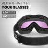 Picture of OutdoorMaster OTG Ski Goggles - Over Glasses Ski/Snowboard Goggles for Men, Women & Youth - 100% UV Protection (White Frame + VLT 40% Sapphire Lens)