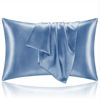 Picture of BEDELITE Satin Pillowcase for Hair and Skin, Super Soft and Cooling Similar to Silk Pillow Cases 2 Pack with Envelope Closure, Gift for Women Men(20"x36" King Size, Airy Blue)