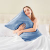 Picture of BEDELITE Satin Pillowcase for Hair and Skin, Super Soft and Cooling Similar to Silk Pillow Cases 2 Pack with Envelope Closure, Gift for Women Men(20"x36" King Size, Airy Blue)