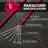 Picture of TECEUM Paracord Type III 550 Crimson - 50 ft - 4mm - Tactical Rope MIL-SPEC - Outdoor para Cord -Camping Hiking Fishing Gear and Equipment - EDC Parachute Cord - Strong Survival Rope 324