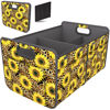 Picture of Homeve Car Trunk Organizer, Car Storage, Reinforced Handles, Collapsible Multi-Compartment Car Organizers, Foldable, Waterproof, 600D Oxford Polyester (Sunflower Leopard Print, 2 Compart)