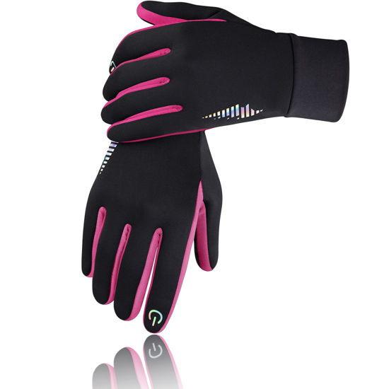 Picture of SIMARI Kids Winter Gloves with Touchscreen, Warm Thermal, Water-Resistant, Windproof for Boys Girls Toddler, Gloves for Cold Weather Running Cycling Snow Skiing Hiking Football Rugby Camping, Pink