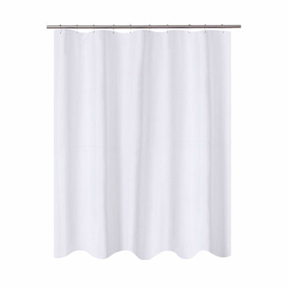 Picture of N&Y HOME RV Shower Curtain or Liner Fabric, 60 x 64 inches Camper Shower Curtain, Travel Trailer Shower Curtain for Camping, White Bathroom Curtains with Grommets, 60x64