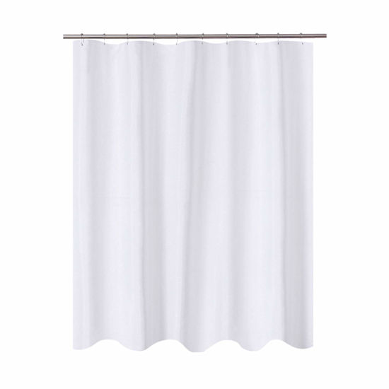 Picture of N&Y HOME RV Shower Curtain or Liner Fabric, 60 x 64 inches Camper Shower Curtain, Travel Trailer Shower Curtain for Camping, White Bathroom Curtains with Grommets, 60x64