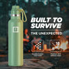 Picture of IRON °FLASK Sports Water Bottle - 3 Lids (Narrow Spout Lid) Leak Proof Vacuum Insulated Stainless Steel - Hot & Cold Double Walled Insulated Thermos, Durable Metal Canteen - Sage, 24 Oz