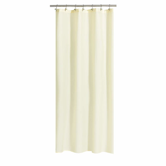 Picture of N&Y HOME Fabric Shower Curtain or Liner 36 x 72 Inches Bath Stall Size with 2 Bottom Magnets, Hotel Quality, Washable, Water Repellent, Sand