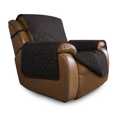 Picture of Easy-Going Oversized Recliner Chair Cover Reversible Sofa Cover Water Resistant Couch Cover Furniture Protector with Elastic Straps for Pets Kids Dog Cat (Oversized Recliner, Chocolate/Chocolate)
