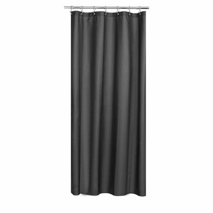 Picture of N&Y HOME Fabric Shower Stall Curtain or Liner 36 x 72 Inches - Hotel Quality, Machine Washable, Water Repellent - Graphite Gray, 36x72