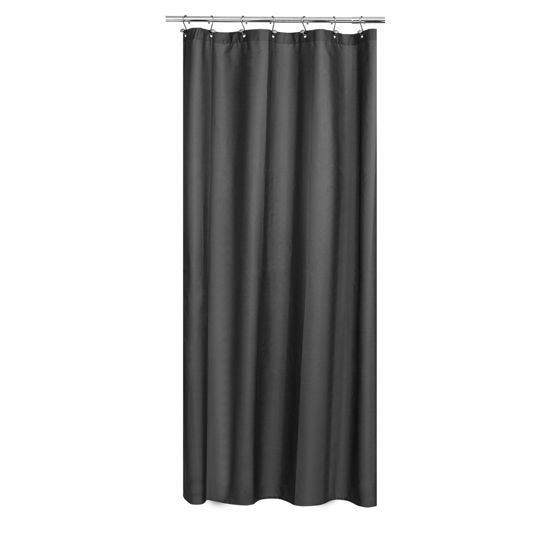 Picture of N&Y HOME Fabric Shower Stall Curtain or Liner 36 x 72 Inches - Hotel Quality, Machine Washable, Water Repellent - Graphite Gray, 36x72
