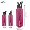 Picture of BJPKPK Insulated Water Bottles with Straw Lid, 40oz Stainless Steel Water Bottles with 3 Lids, Large Metal Water Bottle, BPA Free Leakproof Thermos Water Bottle for Sports & Gym- Wood Pink