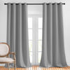 Picture of NICETOWN Blackout Silver Grey Curtains 90 inch Length - Triple Weave Energy Saving Thermal Insulated Solid Grommet Blackout Draperies for Bedroom/Living Room (1 Pair, W52 x L90)