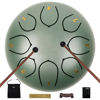 Picture of JYTMUS Steel Tongue Drum 8 Notes 6 Inches Steel Drum with Drum Bag, Music Book, Drum Mallets, Mallet Holder and Stickers Tongue Drum for Yoga, Meditation, Prenatal Music Education