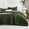 Picture of Litanika Comforters Olive Green Oversized King Size, 3 Pieces Lightweight Solid Bedding Comforter Set, All Season Fluffy Bed Set (120x98In Comforter & 2 Pillowcases)