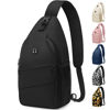Picture of Pritent Crossbody Bags for Women Men Trendy Sling Bag Bakpack Casual Chest Bag with Convertible Shoulder Strap Travel Cross Body Bag for Hiking Traveling Outdoors(Black)