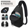 Picture of Pritent Crossbody Bags for Women Men Trendy Sling Bag Bakpack Casual Chest Bag with Convertible Shoulder Strap Travel Cross Body Bag for Hiking Traveling Outdoors(Black)